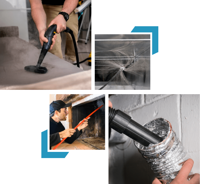 702Duct technician performing air duct cleaning